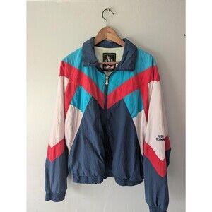 Vintage 90 USA Olympics Windbreaker // Colorblock, JC Penney jacket, medium
